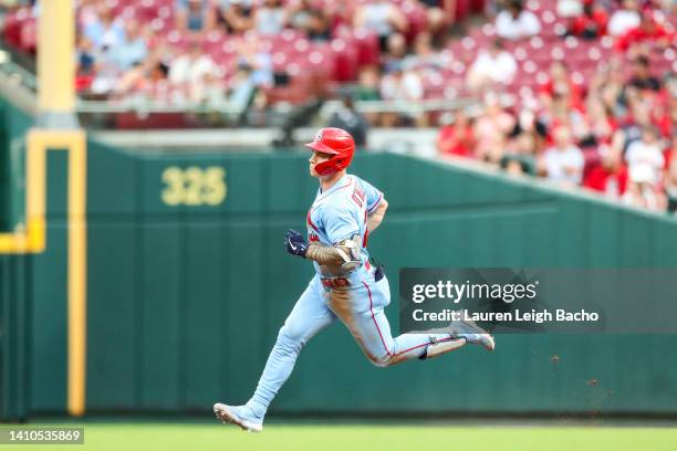 Tyler O'Neill of the St. Louis Cardinals hits a home run in the top of the fourth inning during the game against the Cincinnati Reds at Great...