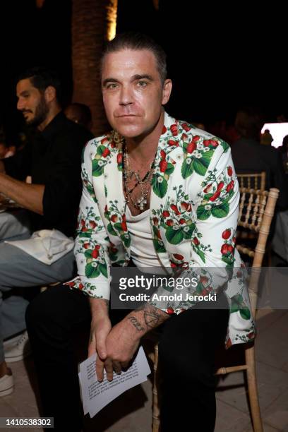 Robbie Williams attends the AURORA INSTITUTE Special Evening hosted by Christian Angermayer, Louise Tabbiner, Henry and Souraya Chalhoub at Le...
