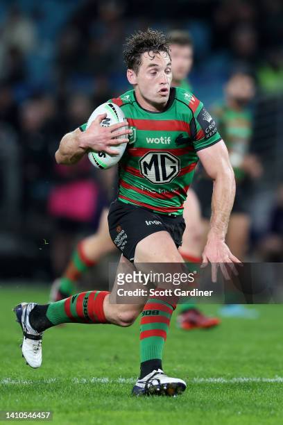 Cameron Murray of the Rabbitohs with the ball during the round 19 NRL match between the South Sydney Rabbitohs and the Melbourne Storm at Stadium...