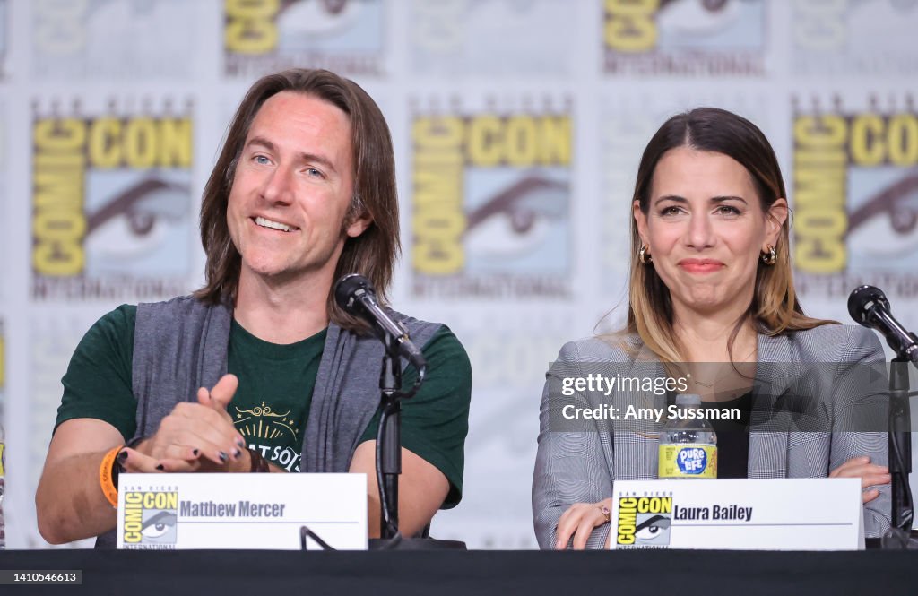 Matthew Mercer and Laura Bailey speak onstage at the Critical Role  News Photo - Getty Images