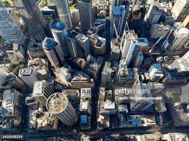 sydney cbd australia aerial views - view from aeroplane stock pictures, royalty-free photos & images