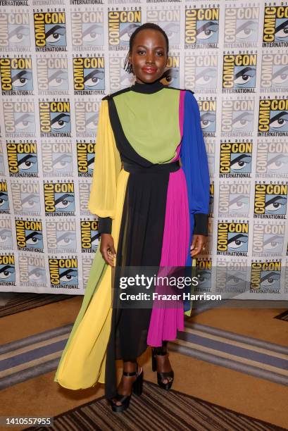 Lupita Nyong'o attends the Marvel Cinematic Universe press line during 2022 Comic Con International: San Diego at Hilton Bayfront on July 23, 2022 in...