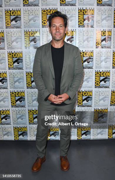 Paul Rudd attends the Marvel Cinematic Universe press line during 2022 Comic Con International: San Diego at Hilton Bayfront on July 23, 2022 in San...