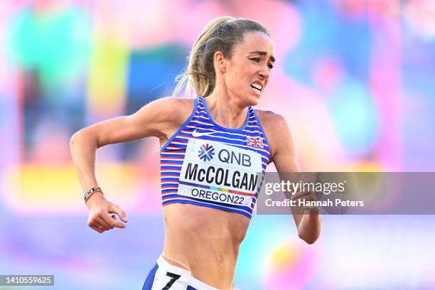 Eilish McColgan of Team Great Britain competes in the Women's 5000m Final on day nine of the World Athletics Championships Oregon22 at Hayward Field...