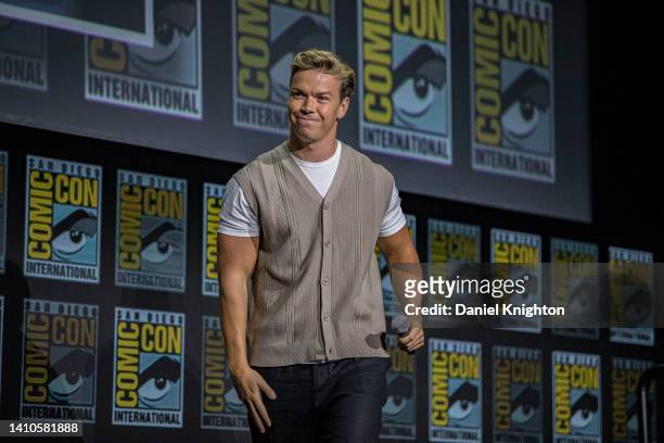 Will Poutler speaks onstage at the Marvel Cinematic Universe Mega-Panel during 2022 Comic-Con International Day 3 at San Diego Convention Center on...