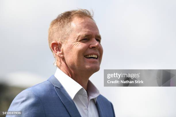 Shaun Pollock on Sky Television commentary duty during the 3rd Royal London Series One Day International match between England and South Africa at...
