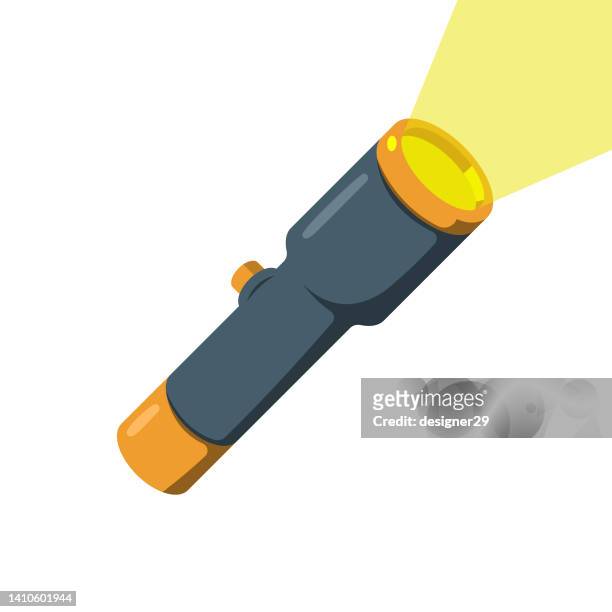 flashlight icon flat design. - electric torch stock illustrations