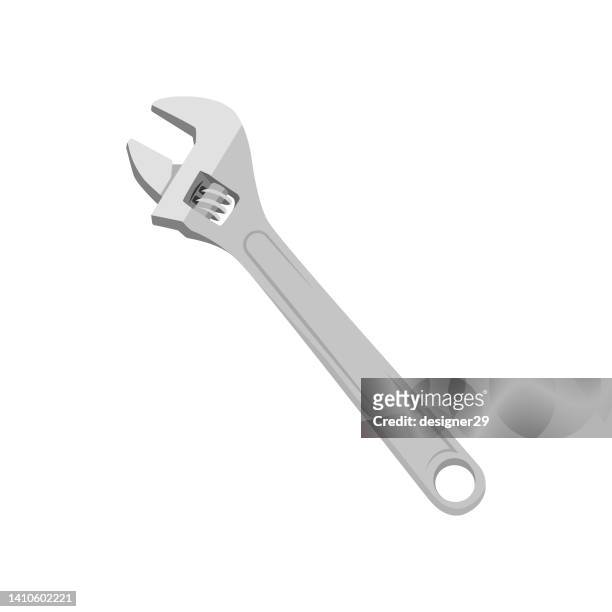 wrench icon flat design. - wrench stock illustrations