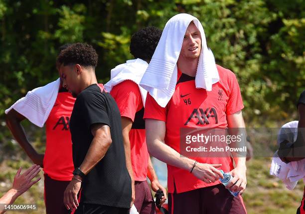 Sepp van den Berg of Liverpool during the Liverpool pre-season training camp on July 24, 2022 in UNSPECIFIED, Austria.