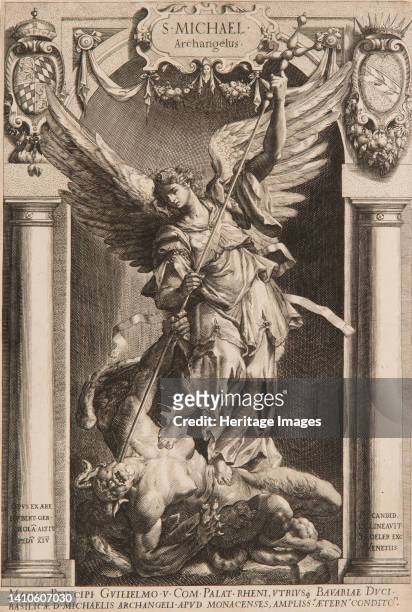 The Archangel Michael Defeating Satan, in a Niche, 1588 or later. Artist Lucas Kilian.