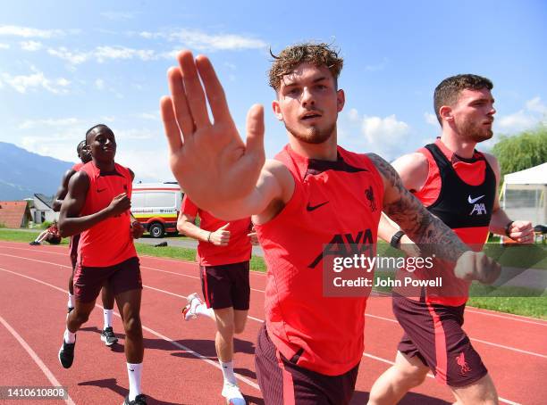 Harvey Elliott of Liverpool during the Liverpool pre-season training camp on July 24, 2022 in UNSPECIFIED, Austria.