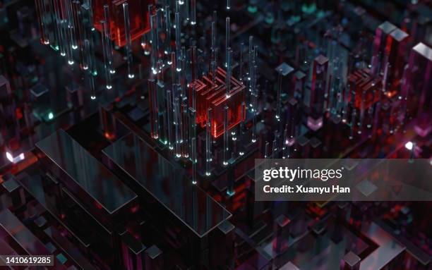 abstract 3d background of glass cubes - glass cube fotografías e imágenes de stock