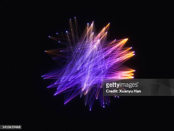 abstract particle connection network background - smart city concept foto e immagini stock
