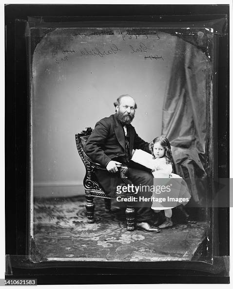 President James A. Garfield And Daughter