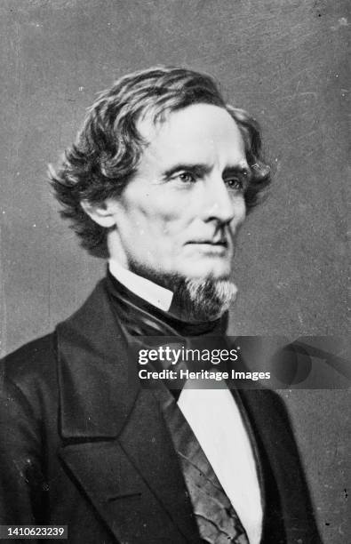 Jefferson Davis, between 1855 and 1865. [Politician: President of the Confederate States. After announcing the secession of Mississippi from the...