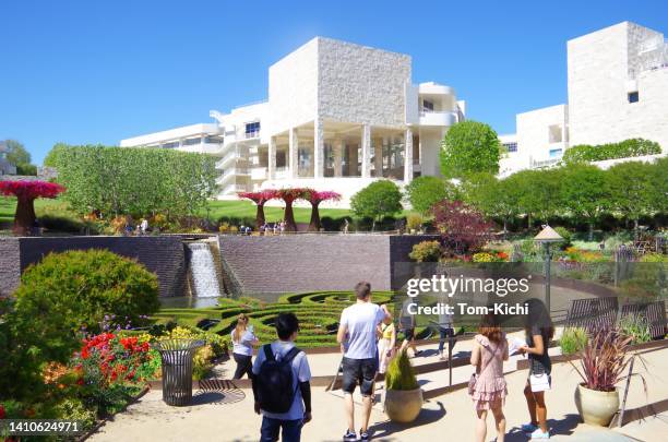 j. paul getty museum central garden - getty centre stock pictures, royalty-free photos & images