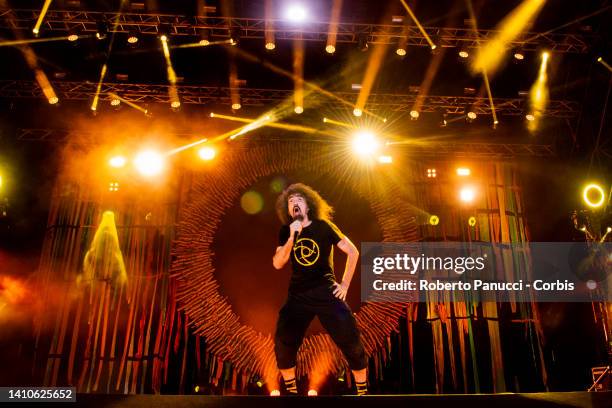 Italian Singer Caparezza performs on July 23, 2022 in Rome, Italy.