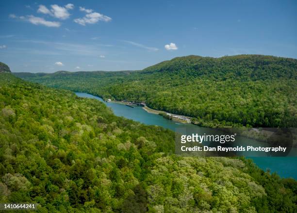 landscape with mountain and winding river - atlanta georgia country stock pictures, royalty-free photos & images