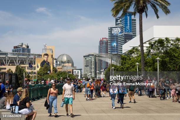 View of the atmosphere at Comic-Con International on July 23, 2022 in San Diego, California.