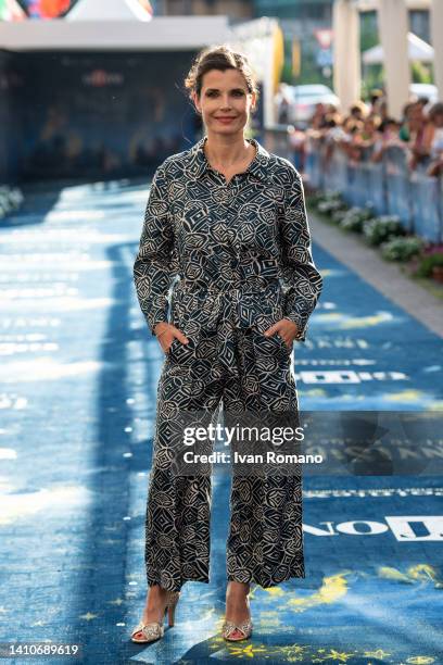 Chiara Muti attends the blue carpet at the Giffoni Film Festival 2022 on July 24, 2022 in Giffoni Valle Piana, Italy.