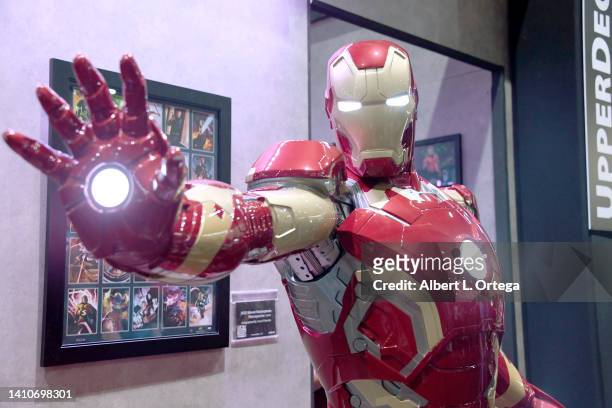 Life-size replica of Tony Stark as Iron Man from 'Avengers: Age of Ultron' is displayed during 2022 Comic-Con International: San Diego on July 24,...