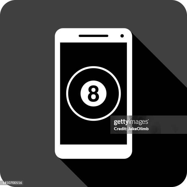 eight ball smartphone icon silhouette - visual tricks stock illustrations