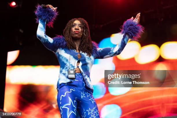 Heather Small performs during the 2022 Rewind Festival: Scotland at Scone Palace on July 24, 2022 in Perth, Scotland.