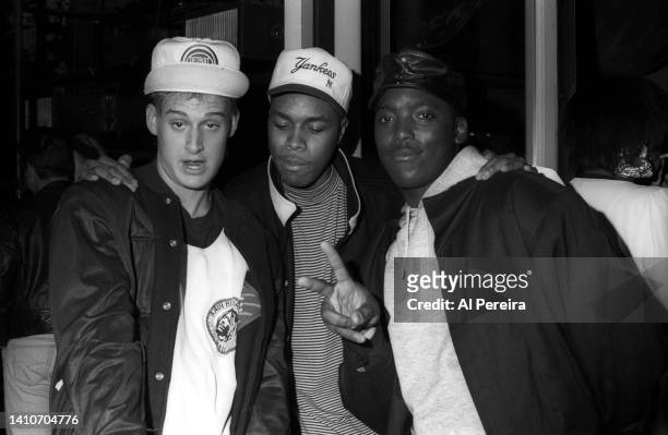 Rapper/Musician Kid Rock , Rapper D-Nice of Boogie Down Productions and Rapper Big D of Ultramagnetic MCs attend Heavy D's 23rd Birthday Party on May...