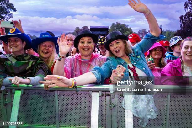 View of festival-goers during the 2022 Rewind Festival: Scotland at Scone Palace on July 24, 2022 in Perth, Scotland.