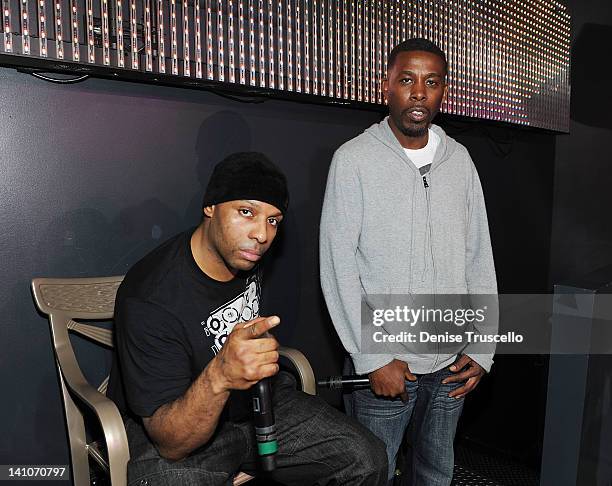 Prodigal Sunn and GZA of Wu-Tang Clan during their special appearance at Chateau Nightclub & Gardens on March 9, 2012 in Las Vegas, Nevada.
