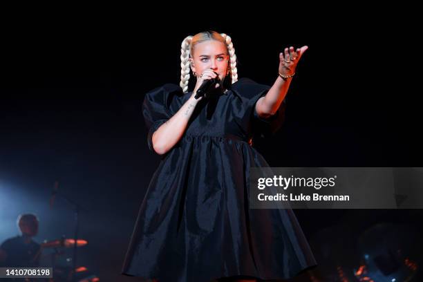 Anne-Marie performs during the 2022 Splendour Festival at Wollaton Park on July 24, 2022 in Nottingham, England.