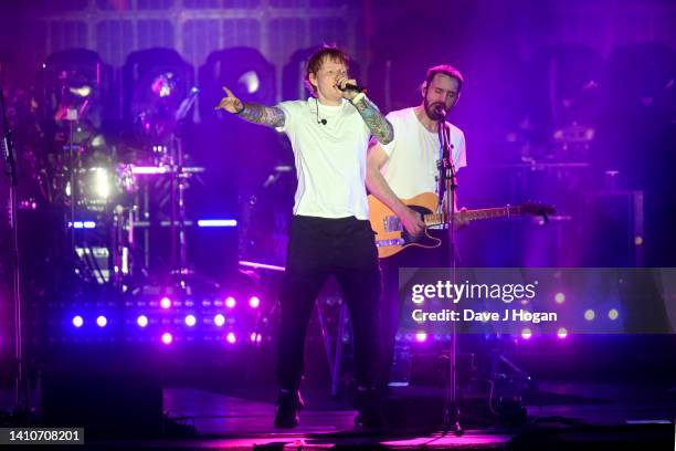 Ed Sheeran performs with Snow Patrol during day four of Latitude Festival 2022 at Henham Park on July 24, 2022 in Southwold, England.