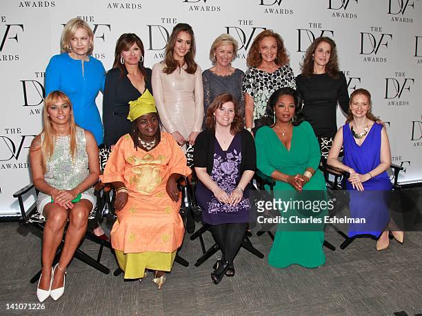 Presenters Diane Sawyer, Maria Bartiromo, Jessica Alba, Tina Brown and Debra Winger, honorees Panmela Castro, Chouchou Namegabe, Jaycee Dugard, Oprah...