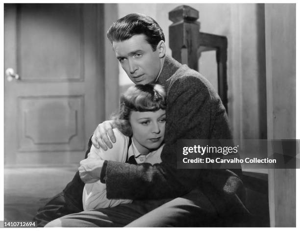 Actress Margaret Sullavan as 'Freya Roth' and Actor James Stewart as 'Martin Breitner' in a scene from the movie 'The Mortal Storm' United States.