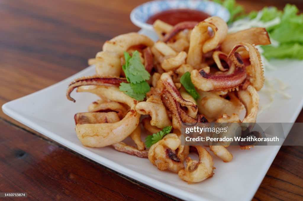 Deep fried crispy squid, calamari