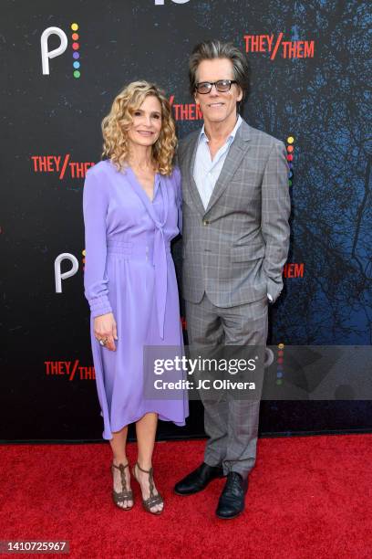 Kyra Sedgwick and Kevin Bacon attend the world premiere of “They/Them” during the 2022 Outfest Los Angeles LGBTQ+ Film Festival closing night at Ace...