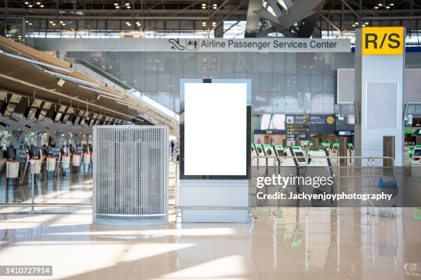 blank billboard at airport - airport billboard stock pictures, royalty-free photos & images