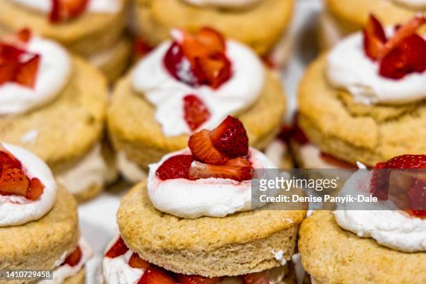 strawberry shortcakes - panyik-dale stock pictures, royalty-free photos & images