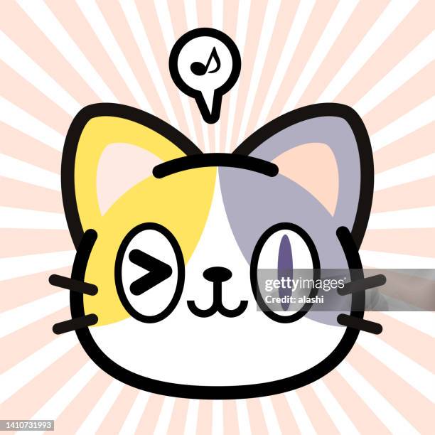 cute character design of the calico cat - offbeat stock illustrations