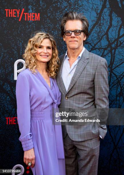 Actors Kyra Sedgwick and Kevin Bacon attend the 2022 Outfest Los Angeles LGBTQ+ Film Festival closing night “They/Them” world premiere at Ace Hotel...