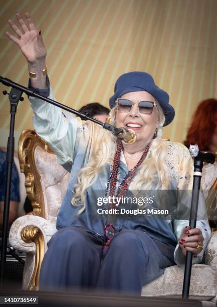 Joni Mitchell performs during the 2022 Newport Folk Festival at Fort Adams State Park on July 24, 2022 in Newport, Rhode Island.