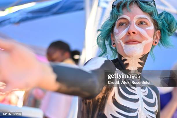 People participate in the 9th annual ‘NYC Body Painting Day’ in Union Square on July 24, 2022 in New York City. Despite an ongoing heatwave over 50...