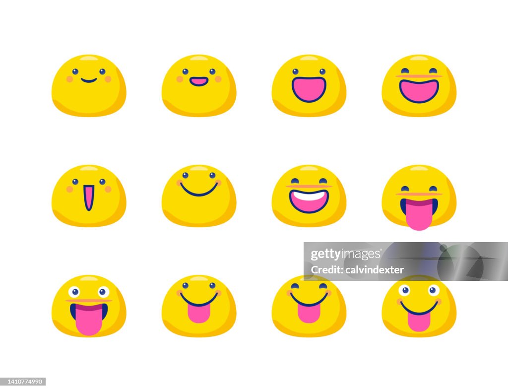 Emoticons collection cute chubyy and happiness