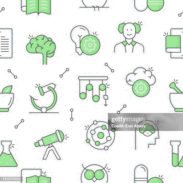 science seamless pattern - science technology engineering math stock illustrations