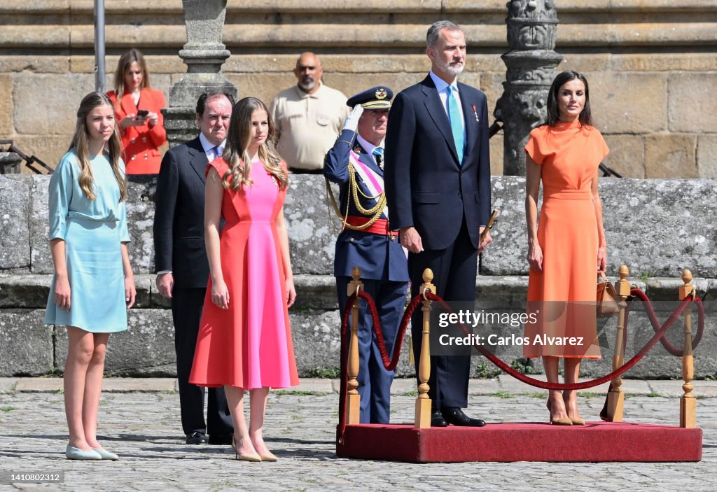Spanish Royal Family Attends A National Offering To The Apostle Santiago