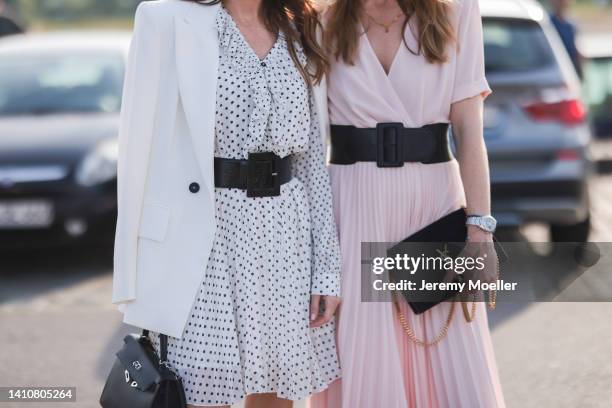 Alexandra Lapp and Isabel Lapp attends the Riani Fashion Festival on July 23, 2022 in Dusseldorf, Germany.