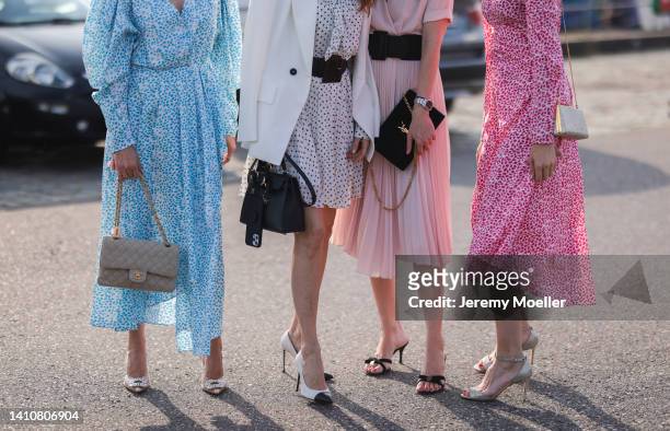 Patricia Wirschke, Alexandra Lapp, Isabel Lapp and Ira Meindl attends the Riani Fashion Festival on July 23, 2022 in Dusseldorf, Germany.