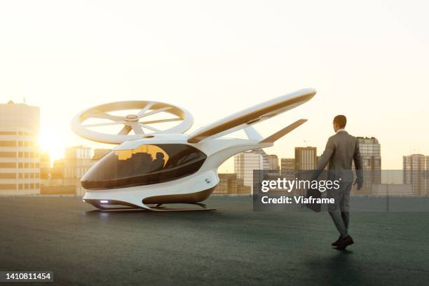 evtol rooftop - helikopterplatform stockfoto's en -beelden