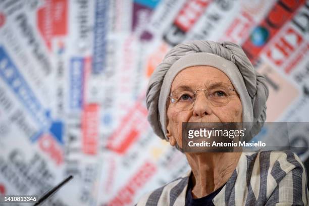 Più Europa leader Emma Bonino attends a press conference organized by Azione and Più Europa political parties to present the "Republican Front"...
