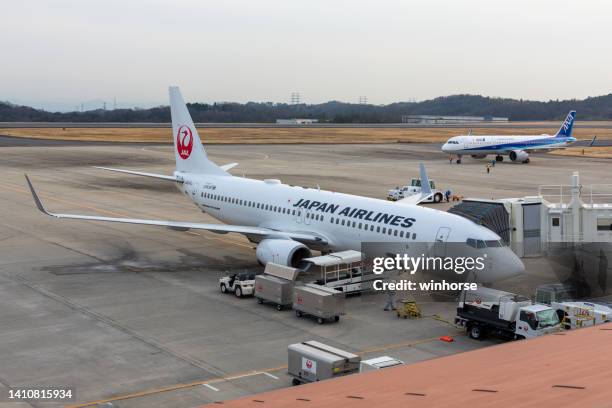 okayama momotaro airport in okayama, japan - all nippon airways stock pictures, royalty-free photos & images